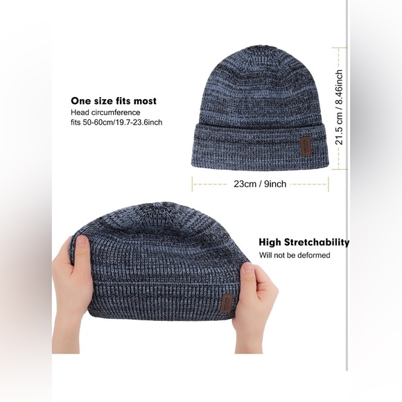 Blue Knit Beanie - Picture 2 of 4